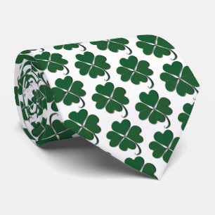 Cravate Lucky Shamrock vert et blanc