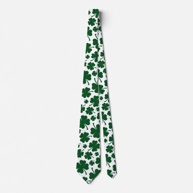Cravate Lucky St. Patricks Jour Quatre Feuilles Clover (Devant)