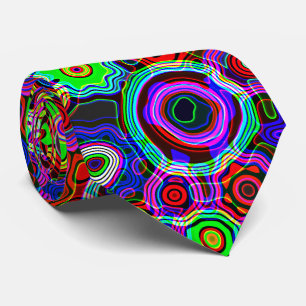 Cravate Lumières néon disco psychédéliques groovy