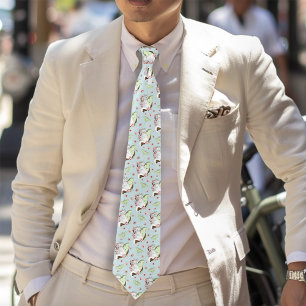 Cravate Lune Papillon de Nuit Chat Blanc Vert