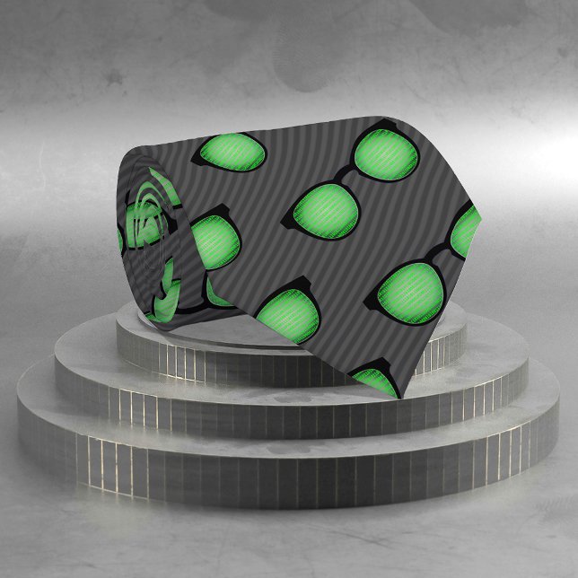 Cravate Lunettes de geek - Programmeur / Dev thème strié (Créateur téléchargé)