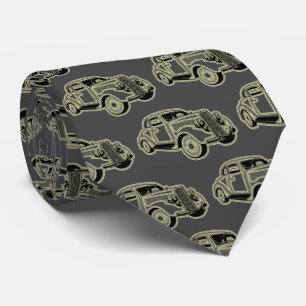Cravate Luxe Elegant Moderne Voiture Noir Or