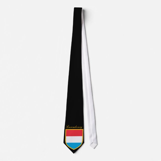 Cravate Luxembourg Drapeau Personnalisé (Devant)