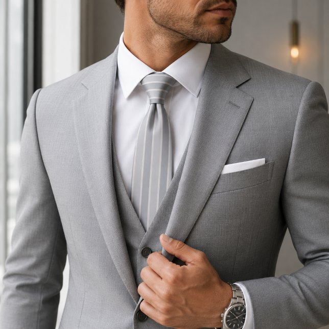 Cravate Luxueux bleu ardoise et jacquard à côtes gris pous (Créateur téléchargé)