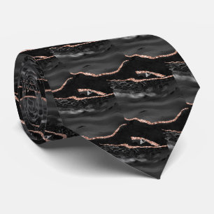 Cravate Luxueux Faux Glitter Rose Gold Soie Artificielle N