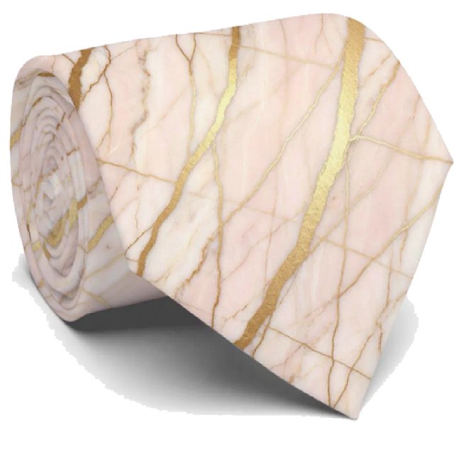 Cravate Luxueux Lien de Pierre | Marbre Rose Gold et Or (Créateur téléchargé)