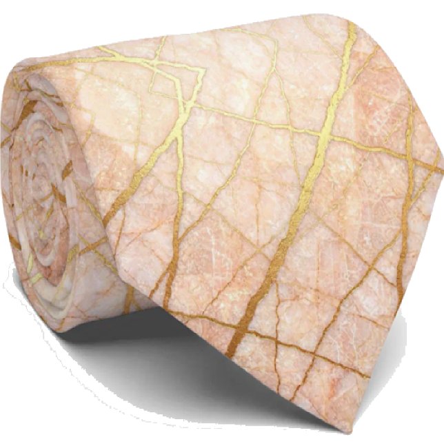 Cravate Luxueux Lien de Pierre | Marbre Rose Gold et Or (Créateur téléchargé)