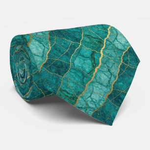 Cravate Luxueux Lien de Pierre Marbre Turquoise, Sarcell