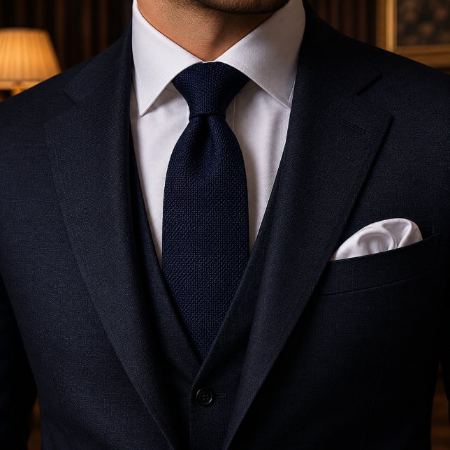 Cravate Luxueux motif texturé bleu nuit (Créateur téléchargé)