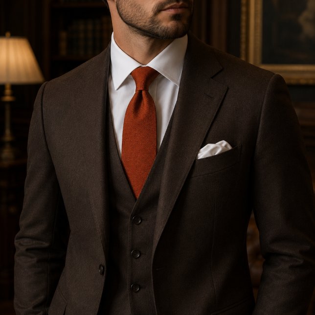 Cravate Luxueux Orange Brûlé Texturé (Créateur téléchargé)