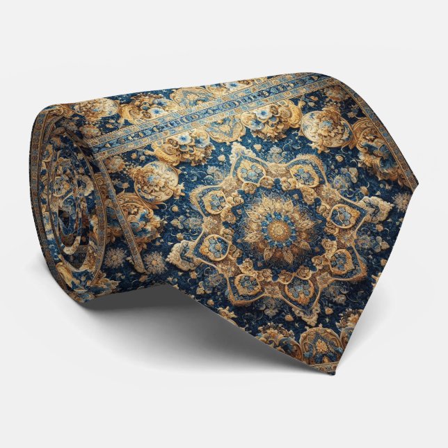 Cravate Luxueux Style de Designer Persan | Faux Col de Soi (Roulé)
