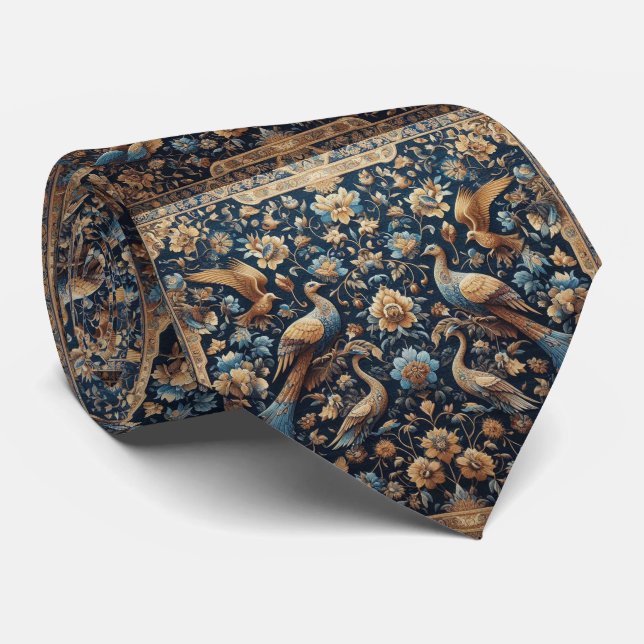 Cravate Luxueux Style de Designer Persan | Faux Col de Soi (Roulé)