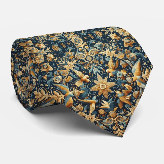 Cravate Luxueux Style de Designer Persan | Faux Col de Soi (Roulé)