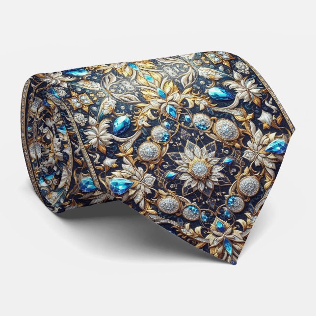 Cravate Luxueux Style de Designer Persan | Foulard de Cou  (Roulé)