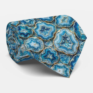 Cravate Luxury Faux Soie   Col Ocean Blue Geode