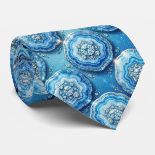 Cravate Luxury Faux Soie   Col Ocean Blue Geode