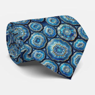 Cravate Luxury Faux Soie   Col Ocean Blue Geode