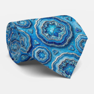 Cravate Luxury Faux Soie   Col Ocean Blue Geode