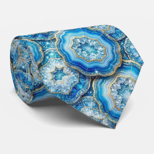 Cravate Luxury Faux Soie   Col Ocean Blue Geode