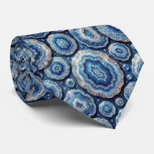 Cravate Luxury Faux Soie   Col Ocean Blue Geode