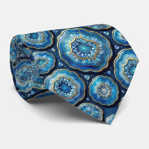 Cravate Luxury Faux Soie   Col Ocean Blue Geode