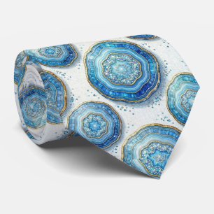 Cravate Luxury Faux Soie   Col Ocean Blue Geode