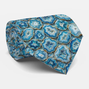 Cravate Luxury Faux Soie   Col Ocean Blue Geode