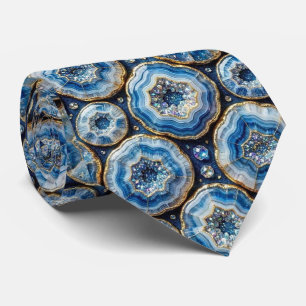 Cravate Luxury Faux Soie   Col Ocean Blue Geode