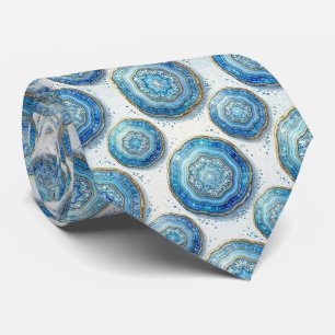 Cravate Luxury Faux Soie   Col Ocean Blue Geode