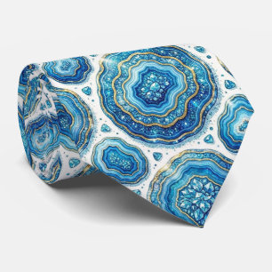 Cravate Luxury Faux Soie   Col Ocean Blue Geode