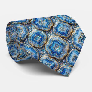 Cravate Luxury Faux Soie   Col Ocean Blue Geode