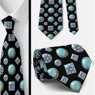 Cravate Luxury Faux Soie Diamant Opale Gentleman