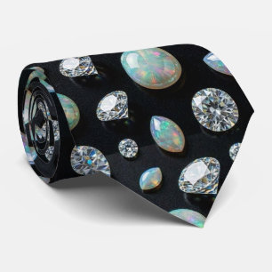 Cravate Luxury Faux Soie Diamant Opale Gentleman