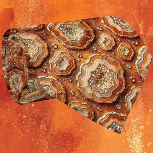 Cravate Luxury Faux Soie | Tie de cou Rust + Geode Or (Créateur téléchargé)