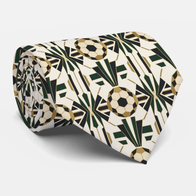 Cravate Luxury Football | Motif Art Déco  (Roulé)