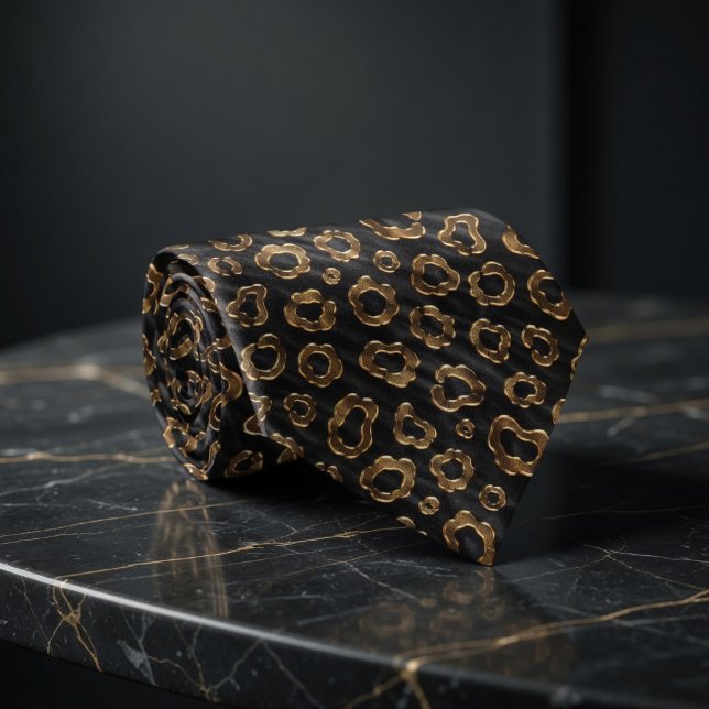 Cravate Luxury Gold Leopard Spots (Créateur téléchargé)