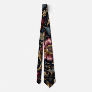 Cravate Luxury Indian Floral Vintage Royal