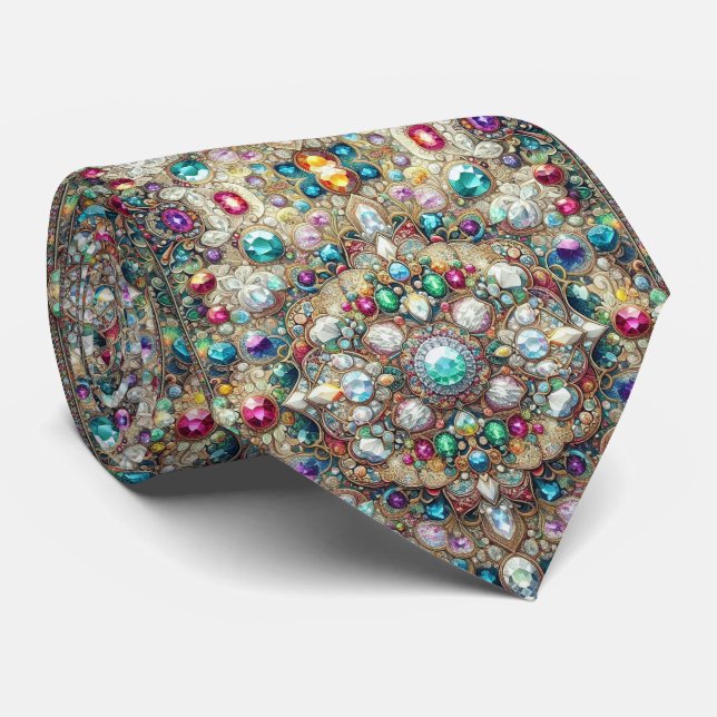 Cravate Luxury Persian Designer Style | Faux Silk Neck Tie (Roulé)