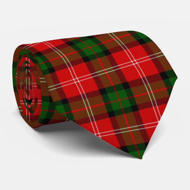 Cravate MacKintosh tartan red green plaid (Roulé)