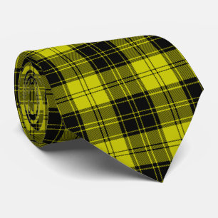 Cravate MacLachlan tartan yellow black plaid