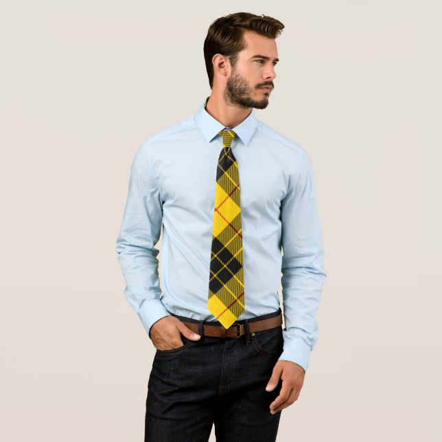 Cravate MacLeod Scottish Clan Tartan Plaid Motif (En situation)