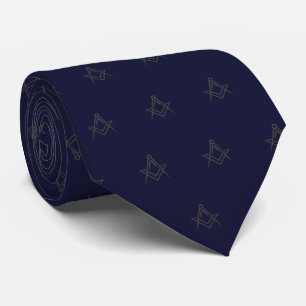 Cravate Maçonnerie Maçonnique Franc-Maçon Motif Bleu