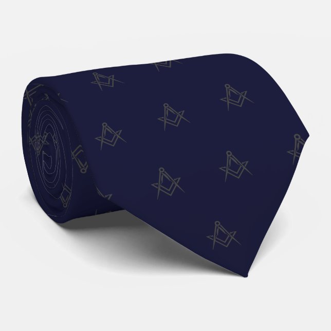Cravate Maçonnerie Maçonnique Franc-Maçon Motif Bleu (Roulé)
