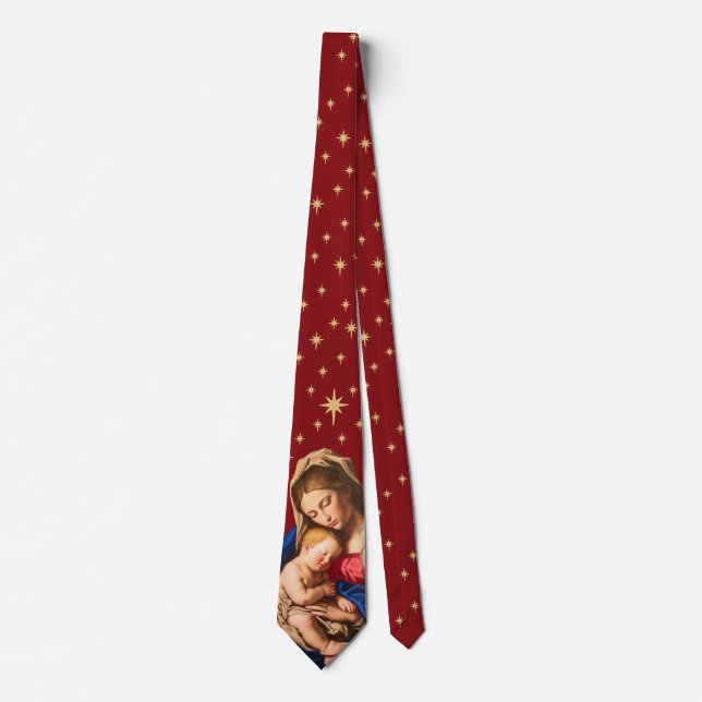 Cravate Madonna & Enfant Noël Cadeaux Prêtres Pasteurs (Devant)