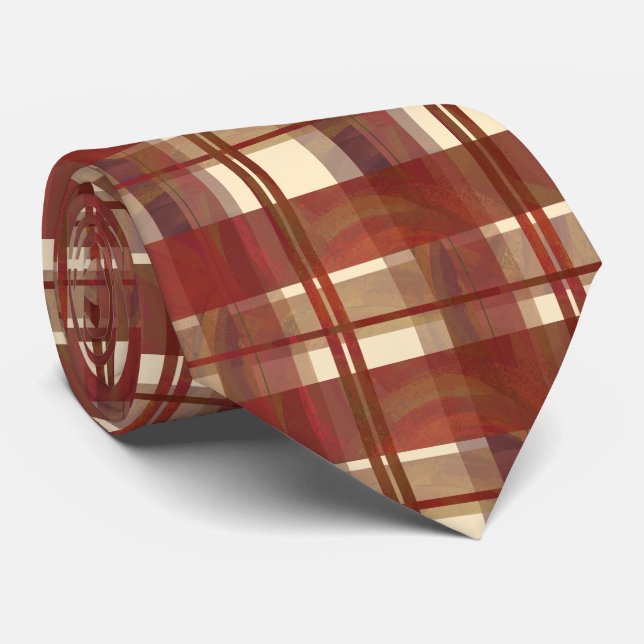 Cravate Madras Plaid Fall Red (Roulé)