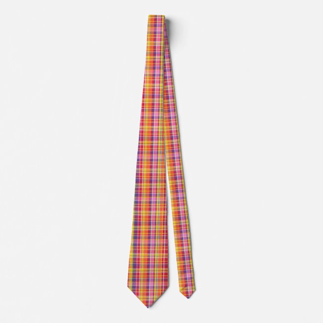 cravate madras-rose (Devant)