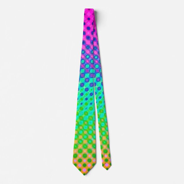 Cravate Magenta Violet Bleu Vert Jaune Rose (Devant)