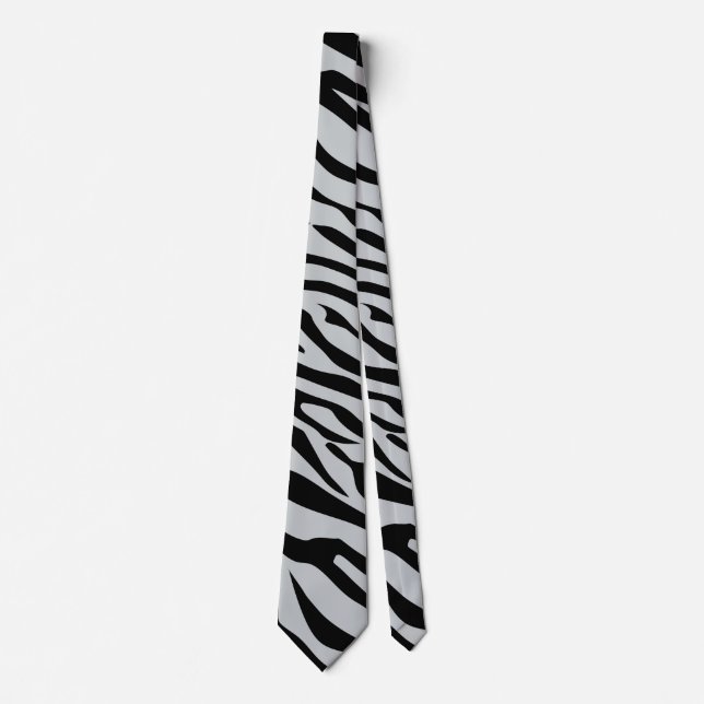 Cravate Magic Zebra Stripes Click to Customize Grey Color (Devant)