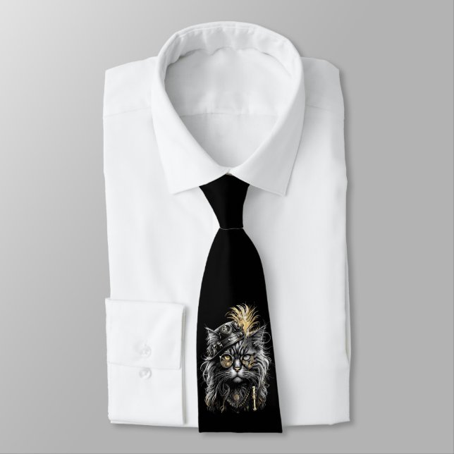 Cravate Magnifique chat Steampunk  (Attaché)