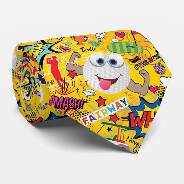 Cravate ⛳️ Magnifique mélange de golf jaune 💛 (Roulé)